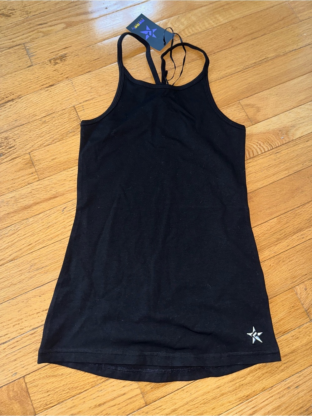 Rebel Athletic Black Tank Top with Silver Star Accent - AXS
